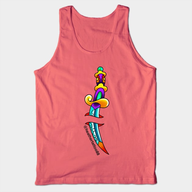 Colorful Dagger Tank Top by heathertattoo88